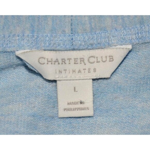 Charter Club Intimates Ladies Blue Soft French Terry Robe Size L Pockets Belt - Picture 8 of 10